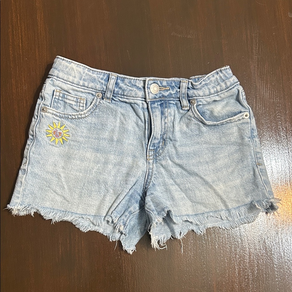 Cat & Jack Girls Denim Shorts size Medium (8) inside Adjustable Elastic EUC